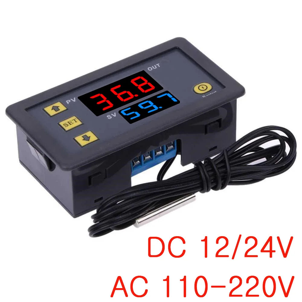 Mini controlador de temperatura digital W3230, 12 V, 24 V y 220 V, termostato, regulador de calefacción y refrigeración con sensor.