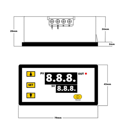 Mini controlador de temperatura digital W3230, 12 V, 24 V y 220 V, termostato, regulador de calefacción y refrigeración con sensor.
