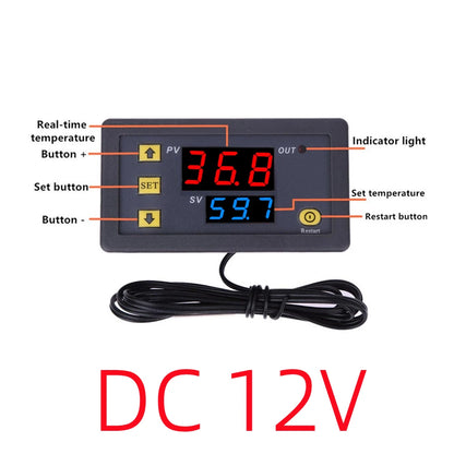 Mini controlador de temperatura digital W3230, 12 V, 24 V y 220 V, termostato, regulador de calefacción y refrigeración con sensor.